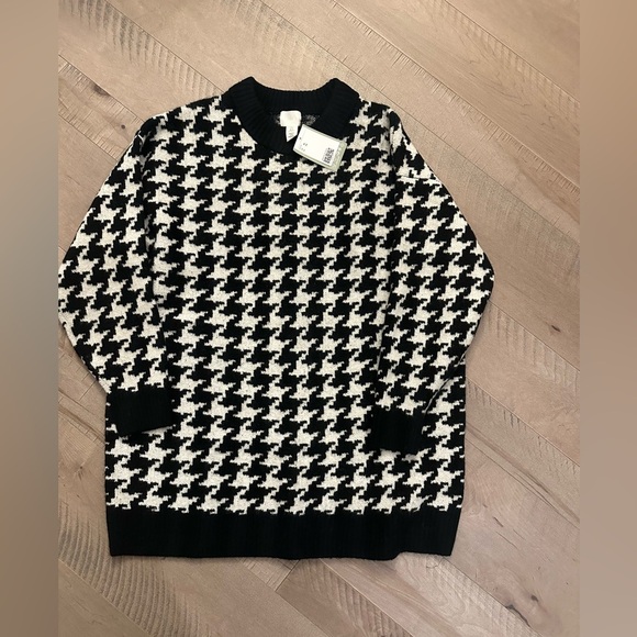 NEW WITH TAGS BEAUTIFUL JACQUARD KNIT HOUNDSTOOTH DRESS HARD TO FIND - Picture 7 of 9